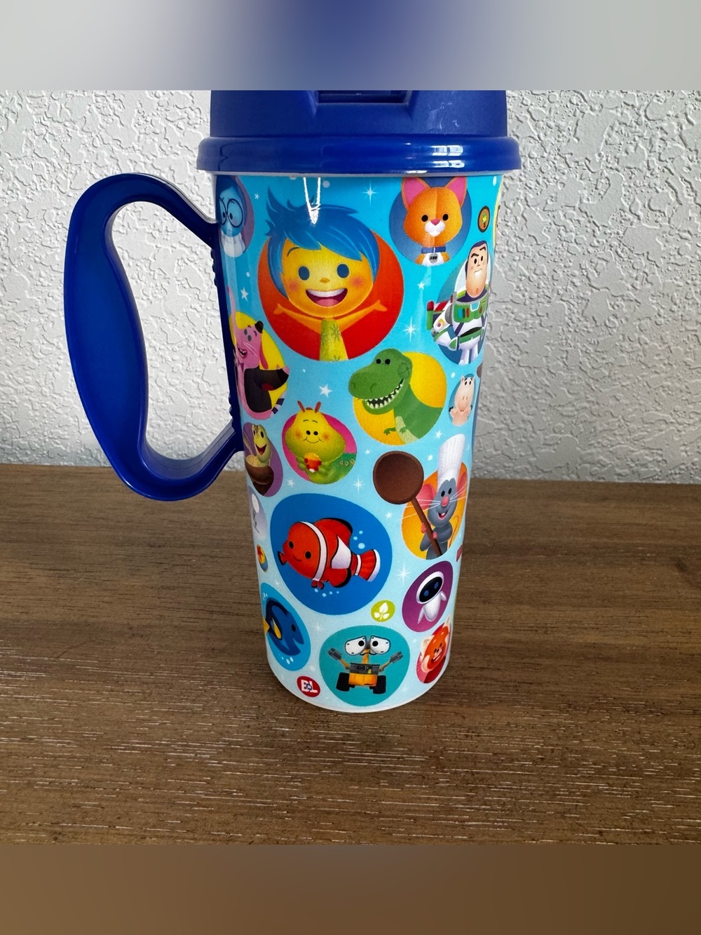 Walt Disney World Resort Reusable Refillable 16OZ Mug Pixar Blue Lid NEW